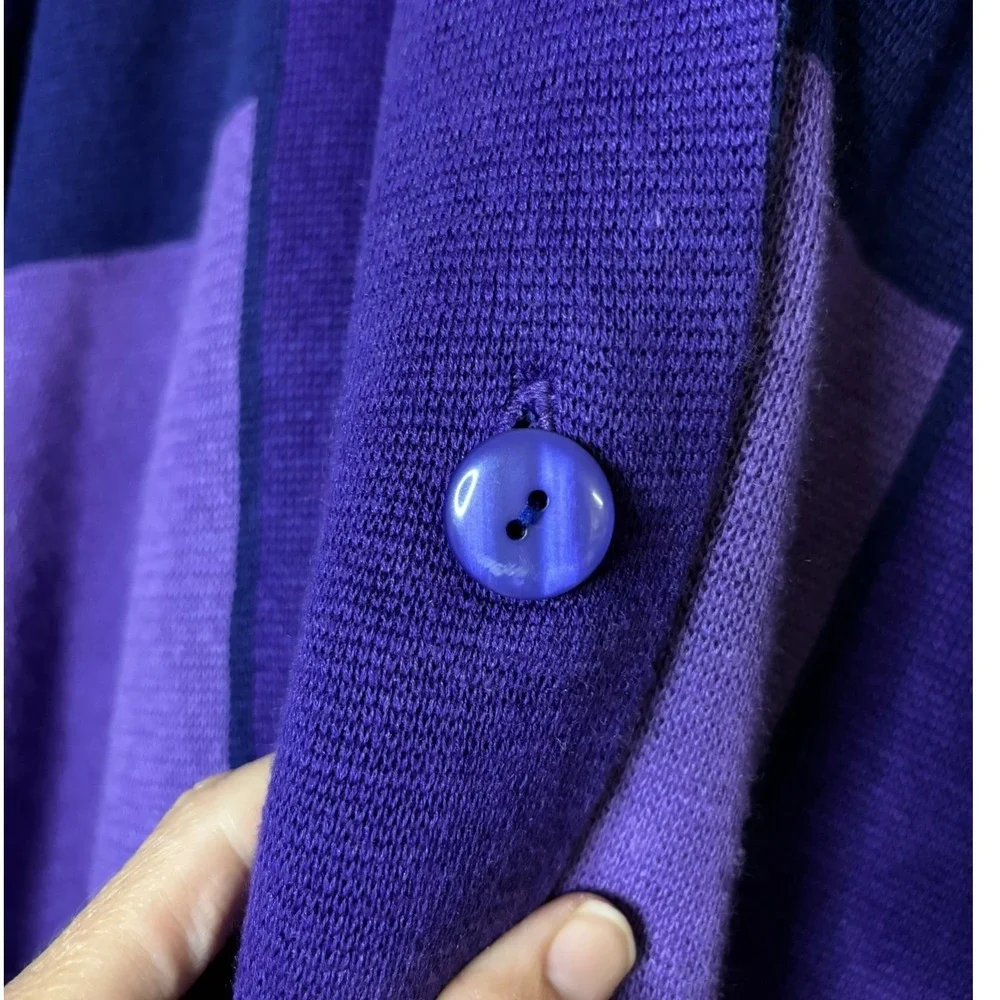 Susan Graver Style Purple Colorblock Longline Cardigan‎ Sweater New Womens Sz 3X
